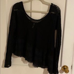 Free People Black Lace Blouse
